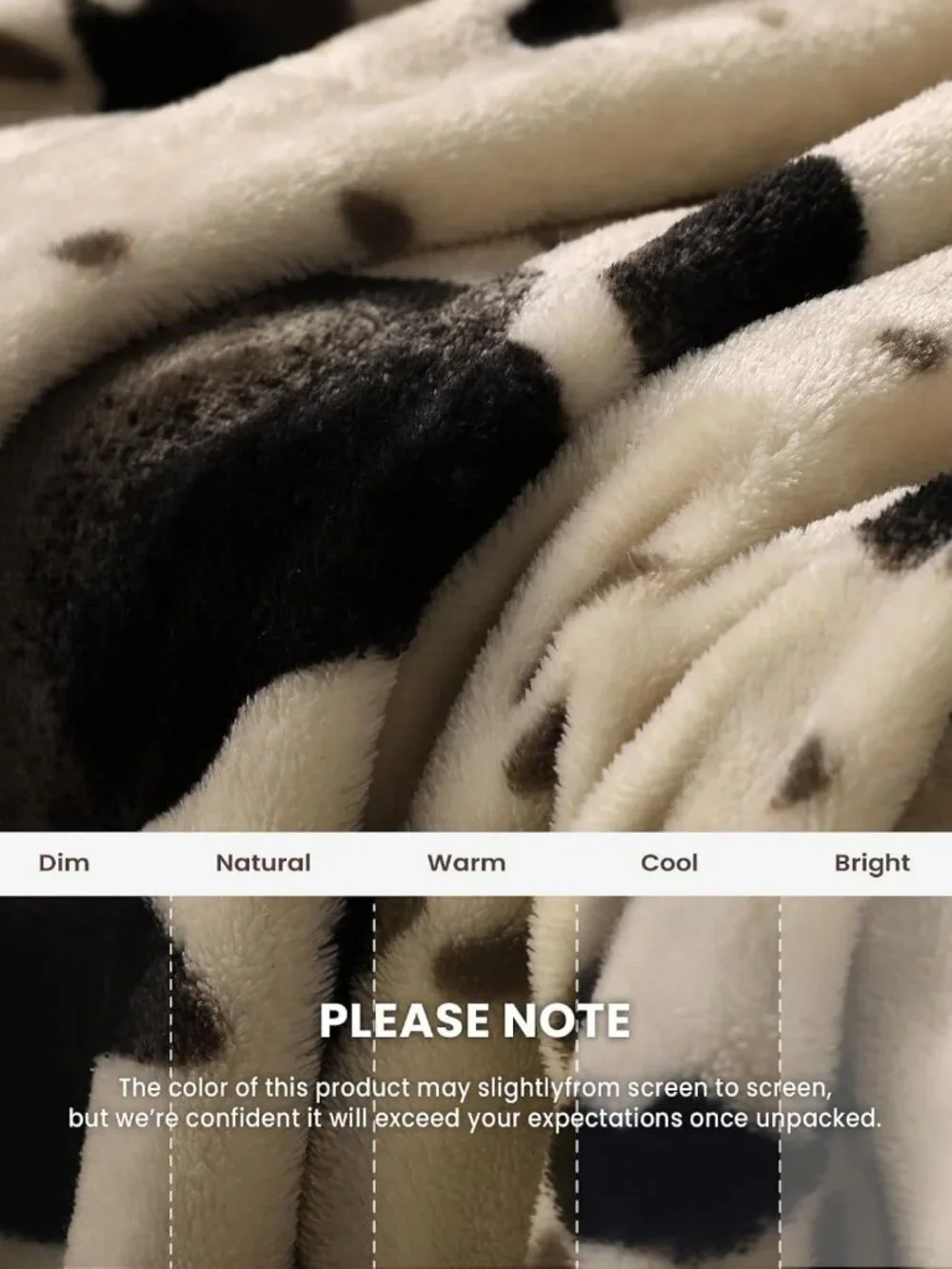 Cozy Cow Print Flannel Throw Blanket - Ultra Soft Lightweight Fleece, 50x60